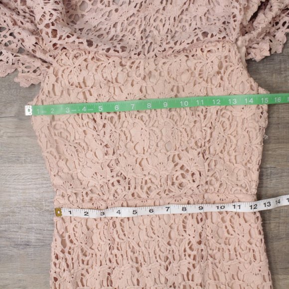 Revolve J.O.A. Blush Pink Crochet Lace Dress - Picture 10 of 14